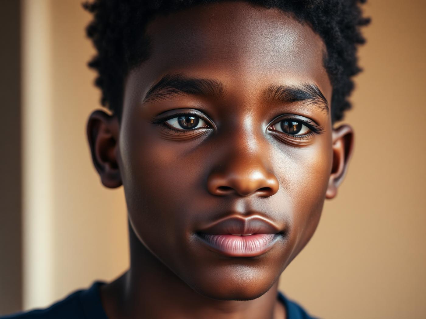 Portrait of a teenage patient in soft natural light